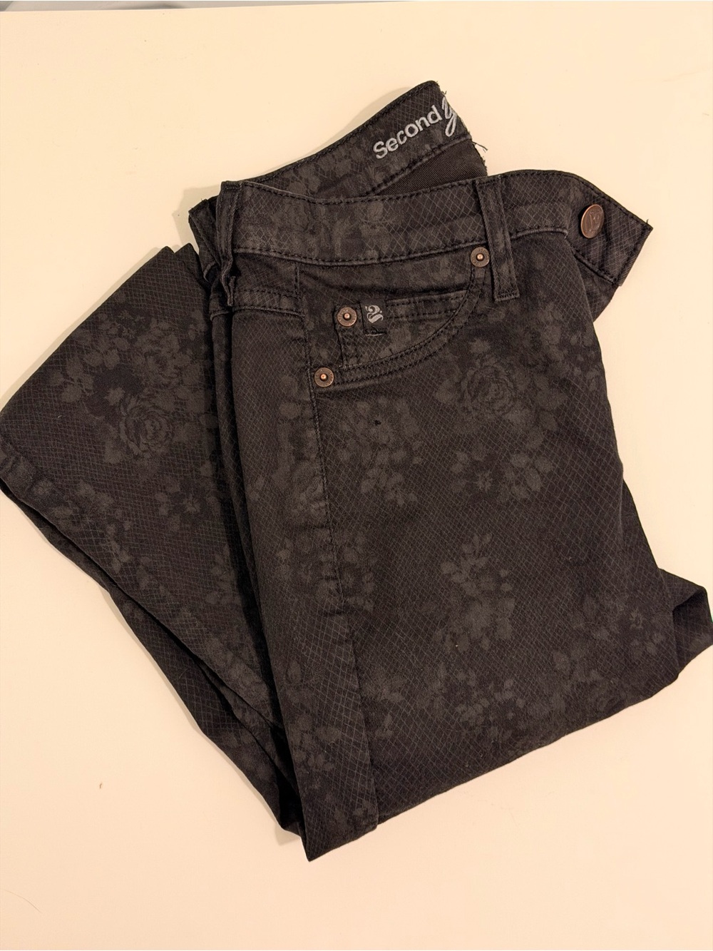 Yoga jeans Black Floral and lace pattern Skinny Jeans